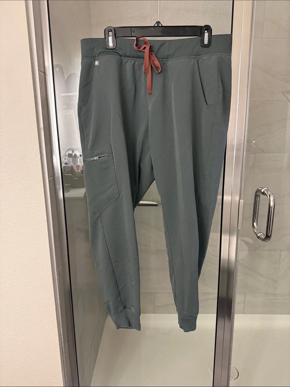 Women’s figs Jogger Pants in Slate Green with Drawstring